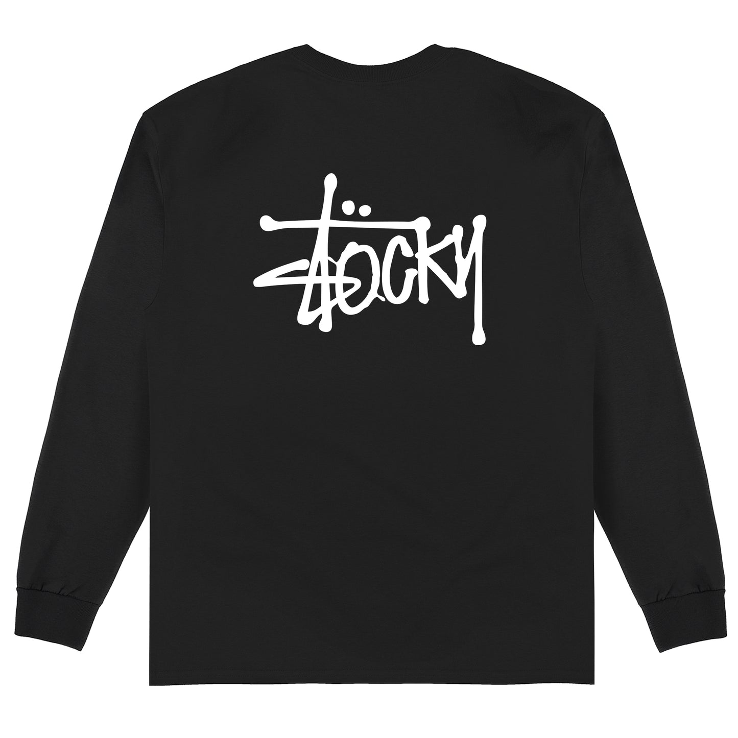 Organic Double Print Stocky Longsleeve - White Print