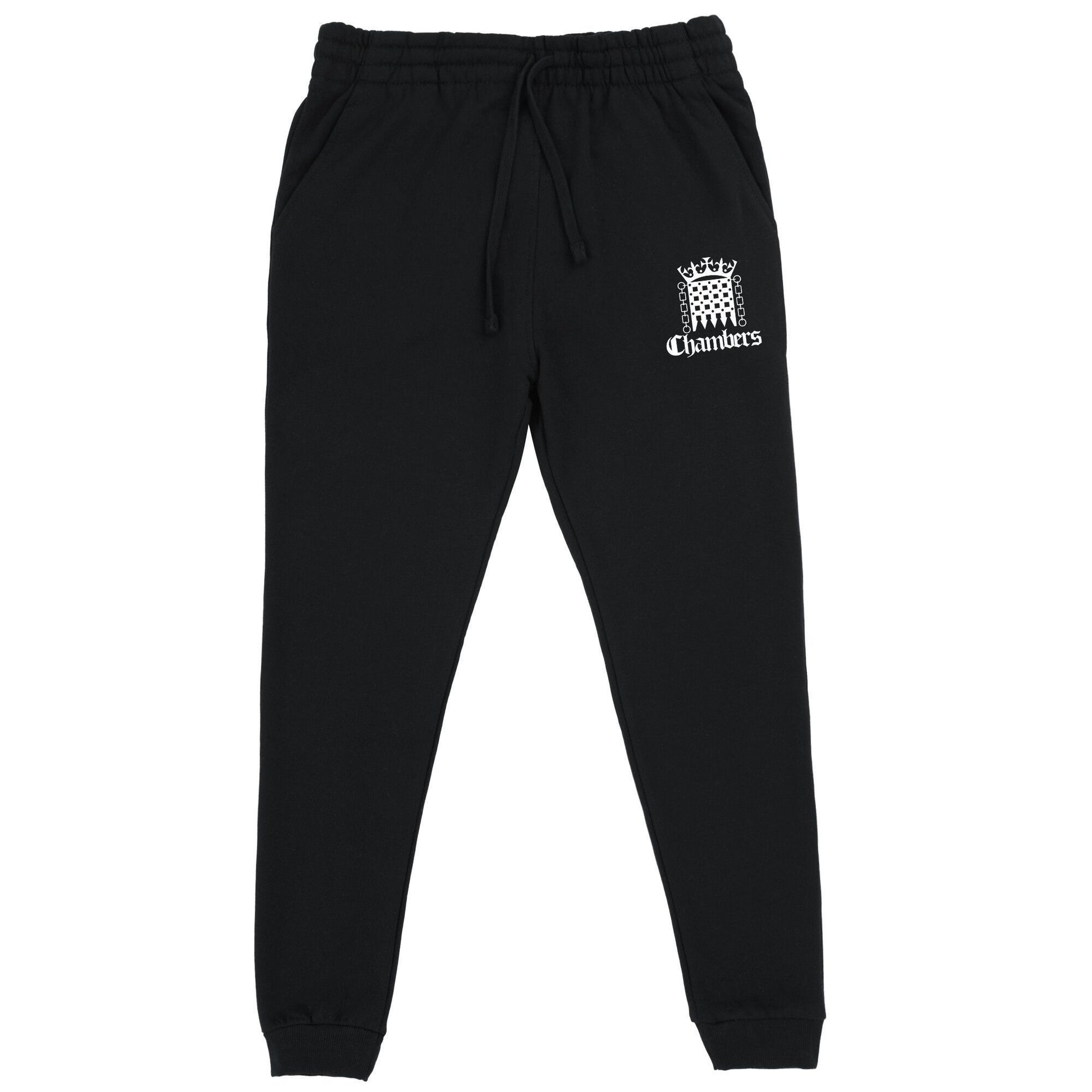 Jet Black CMB - EMB White Logo Joggers