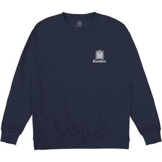 Oxford Navy Front \/ Back Print Logo Sweatshirt - White Print