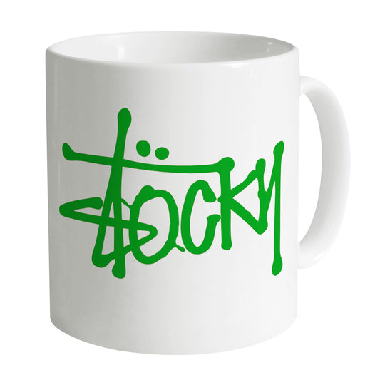 White Stocky Logo Proper Cuppa - Green Print