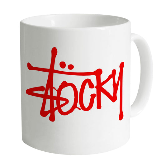 White Stocky Logo Proper Cuppa - Red Print