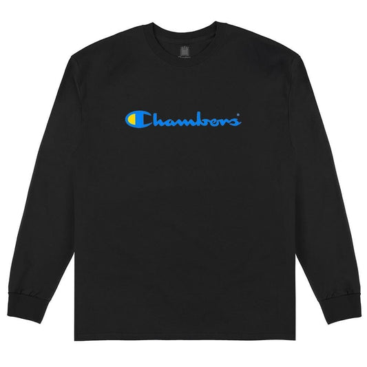 Black Champion Logo Long Sleeve T-Shirt