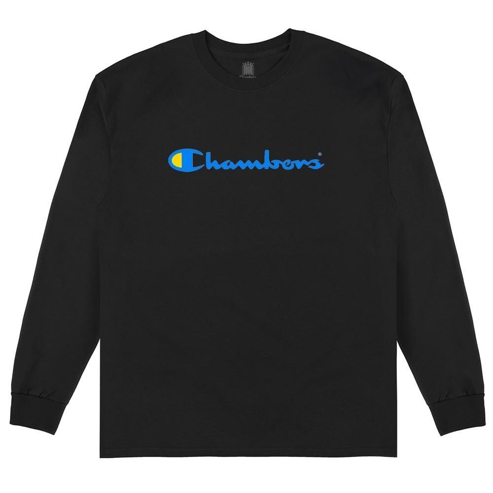 White Champion Logo Long Sleeve T-Shirt